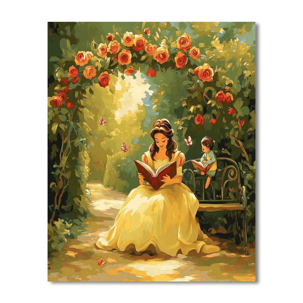 Belle Reading Rose Garden Disney Paint by numbers art