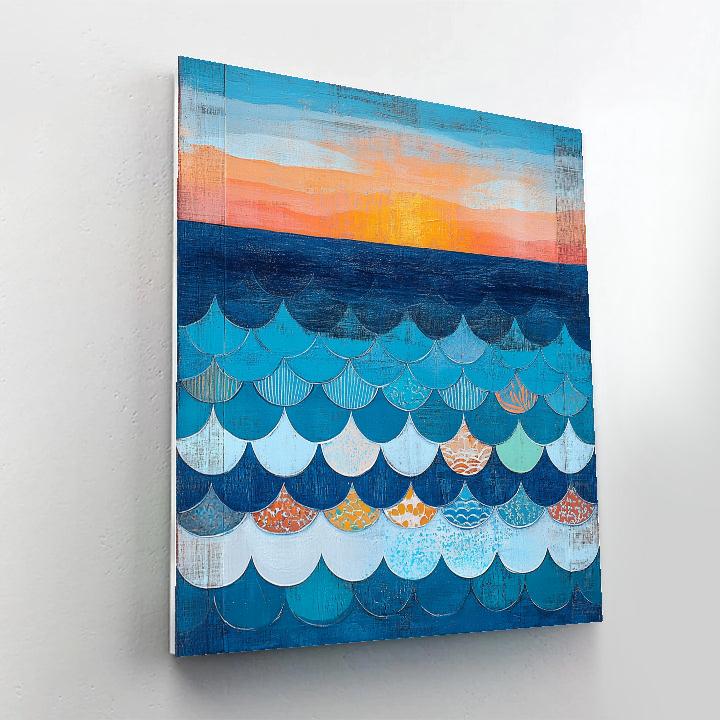 Frida Kahlo Inspired Ocean Horizon Of Turquoise Breath paint by color