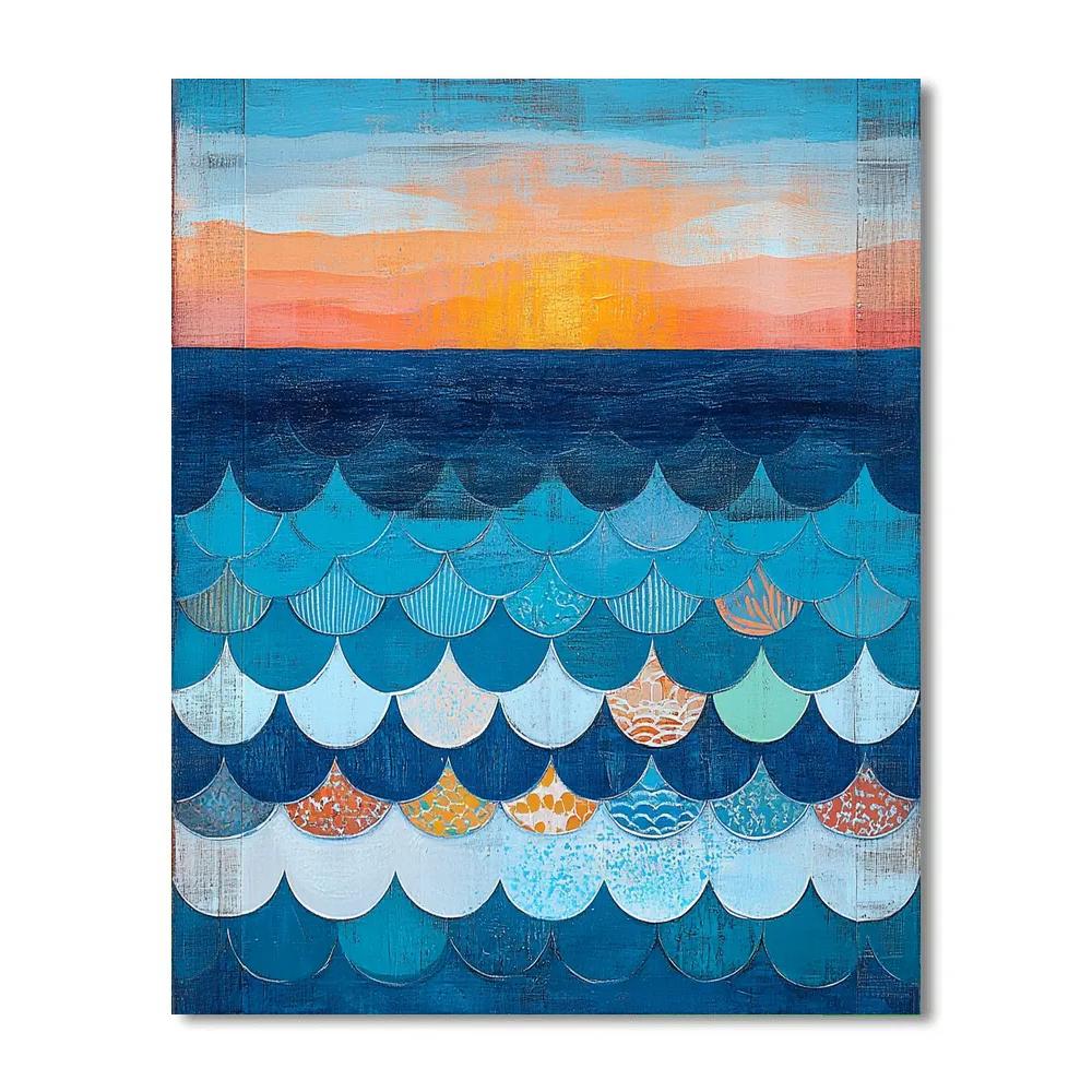 Frida Kahlo Inspired Ocean Horizon Of Turquoise Breath paint by color