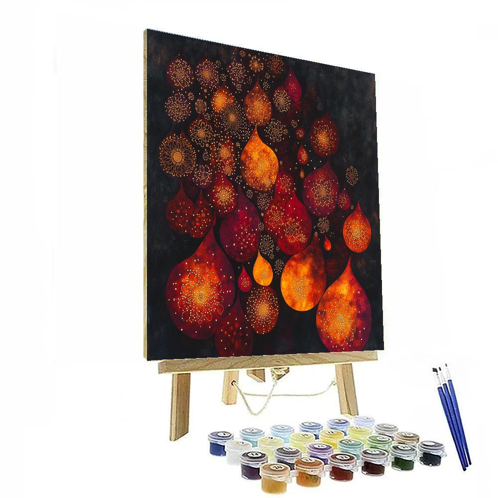 Gustav Klimt Inspired Ember Glow Abstraction DIY paint by numbers