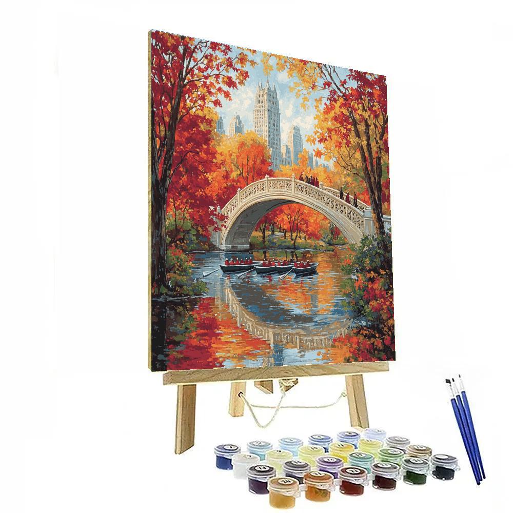 Central Park Bow Bridge Autumn Scene New York United States Paint by numbers kits