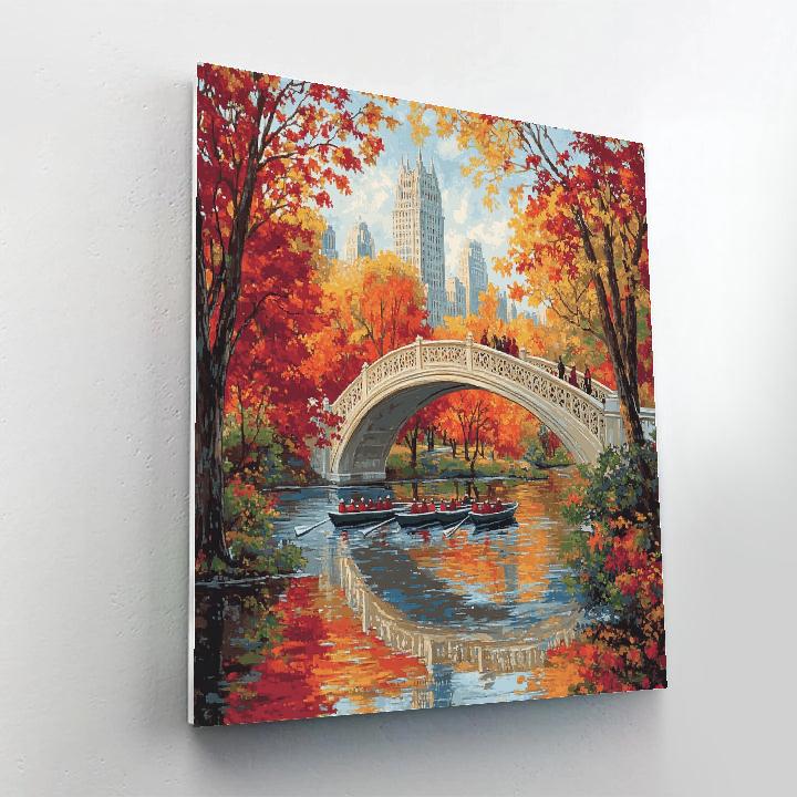 Central Park Bow Bridge Autumn Scene New York United States Paint by numbers kits
