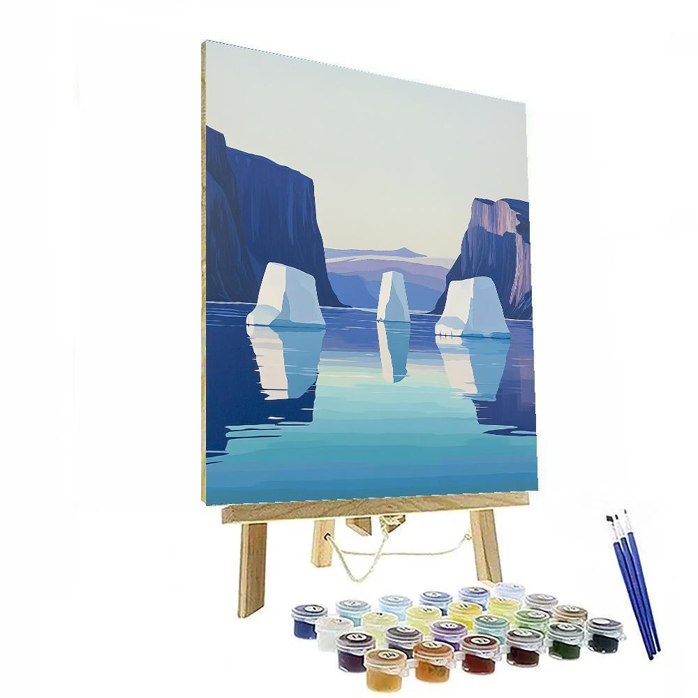 Lawren Harris Inspired Silent Fjord With Floating Ice Monoliths painting number kit