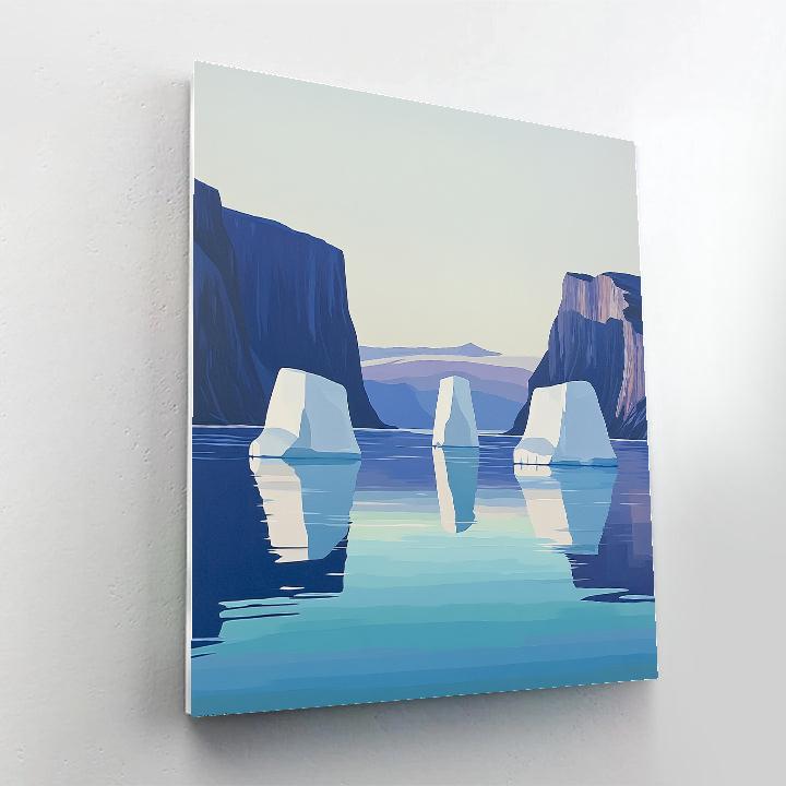 Lawren Harris Inspired Silent Fjord With Floating Ice Monoliths painting number kit