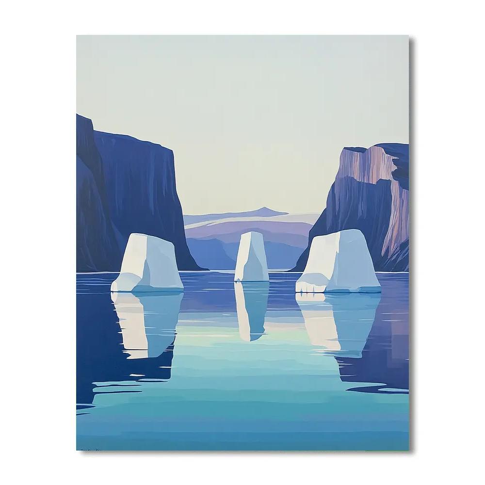 Lawren Harris Inspired Silent Fjord With Floating Ice Monoliths painting number kit