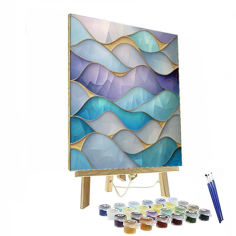 Gustav Klimt Inspired Harmony Of Crystalline Waves Paint by numbers art