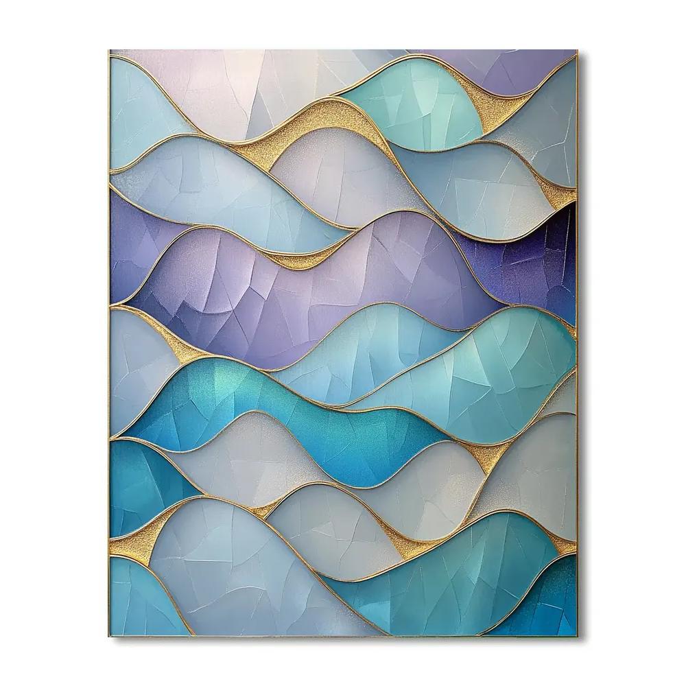 Gustav Klimt Inspired Harmony Of Crystalline Waves Paint by numbers art