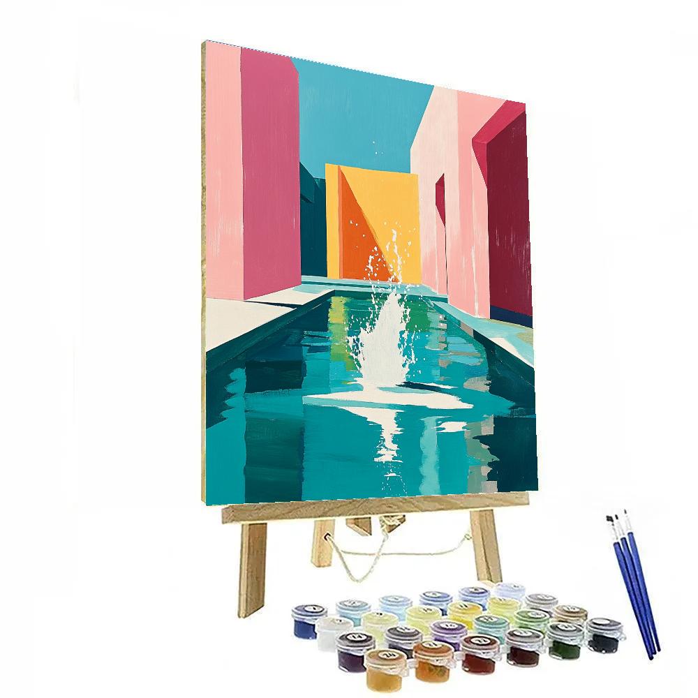 David Hockney Inspired Pool At Noon Painting by numbers kit