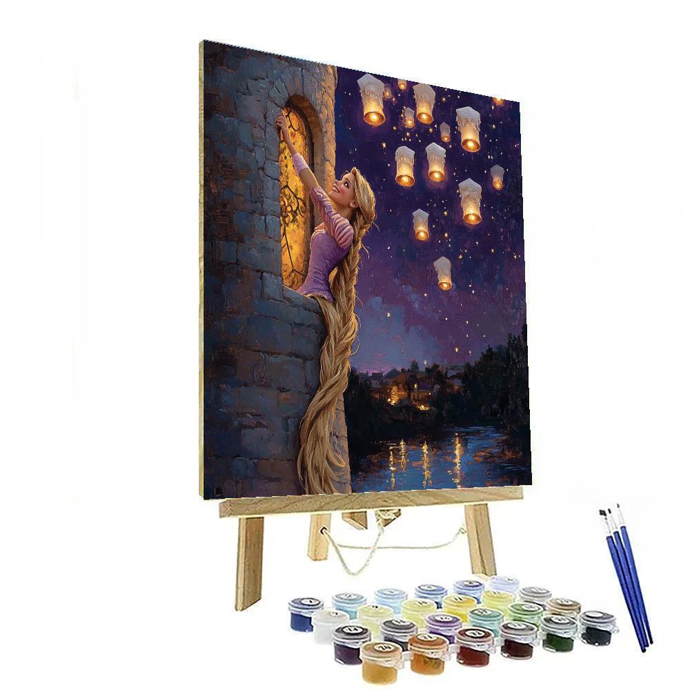 Rapunzel Tower Lantern Night Disney DIY paint by numbers
