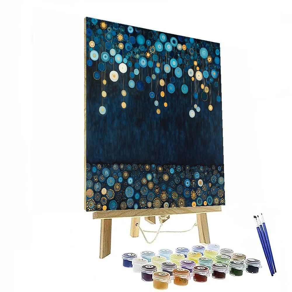 Gustav Klimt Inspired Orchard Of Midnight Blues paint by color