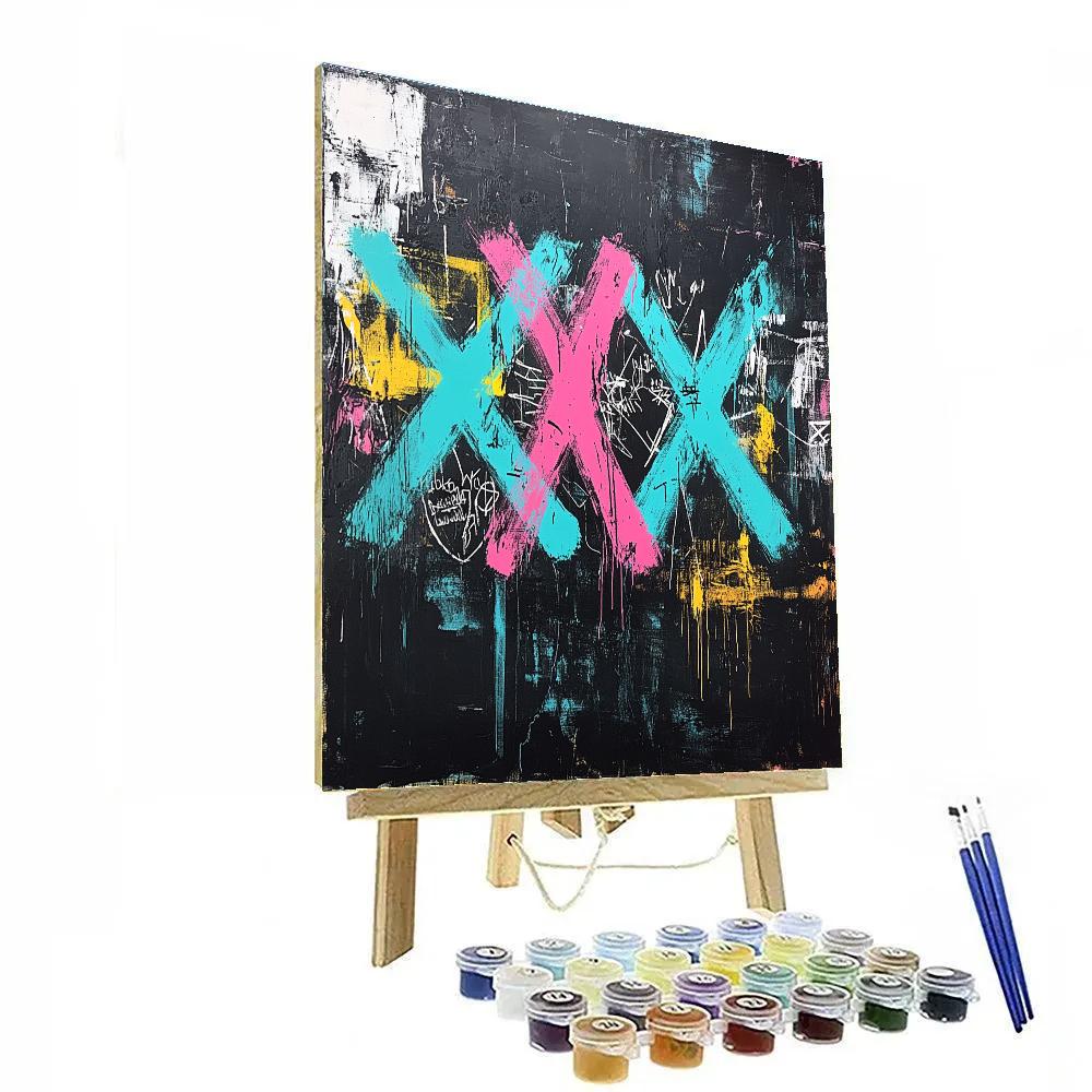 Jean-Michel Basquiat Inspired Quantum Static Chorus Paint by numbers kits