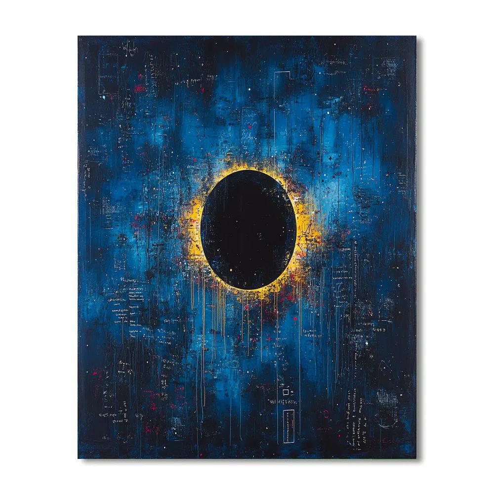 Jean-Michel Basquiat Inspired Eclipse Code Garden Number painting