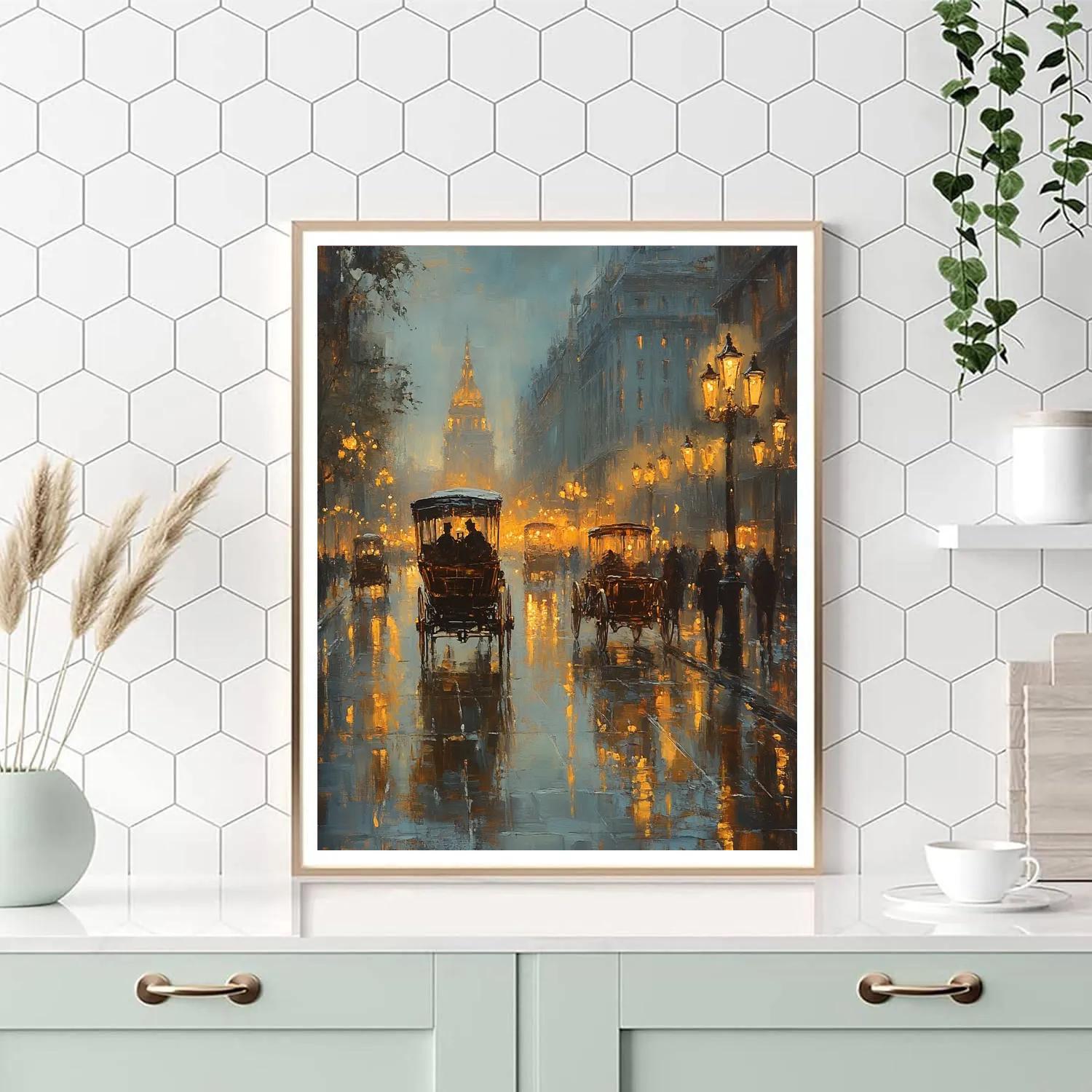 Turner Inspired City In Rain Numbered painting kits