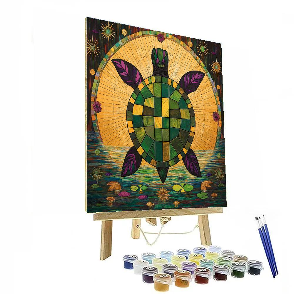 Norval Morrisseau Inspired Turtle Island Spring Awakening painting number kit