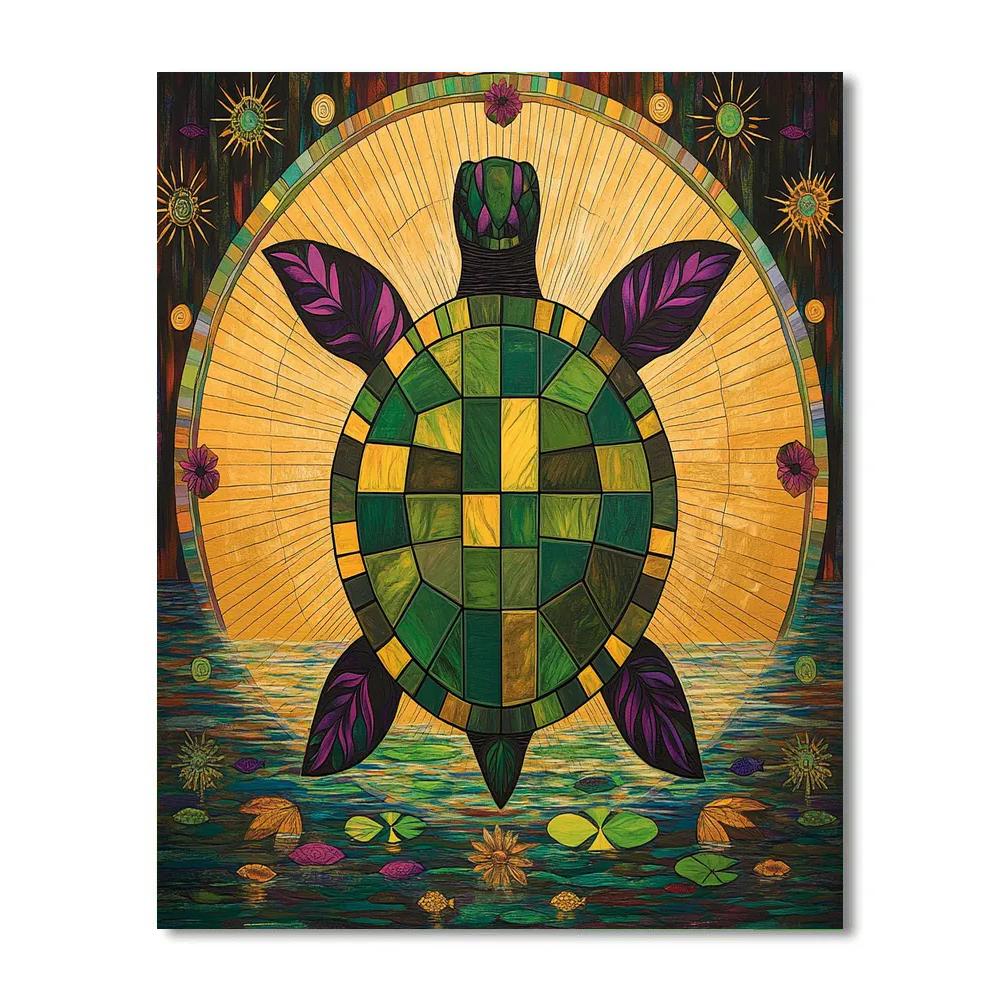 Norval Morrisseau Inspired Turtle Island Spring Awakening painting number kit