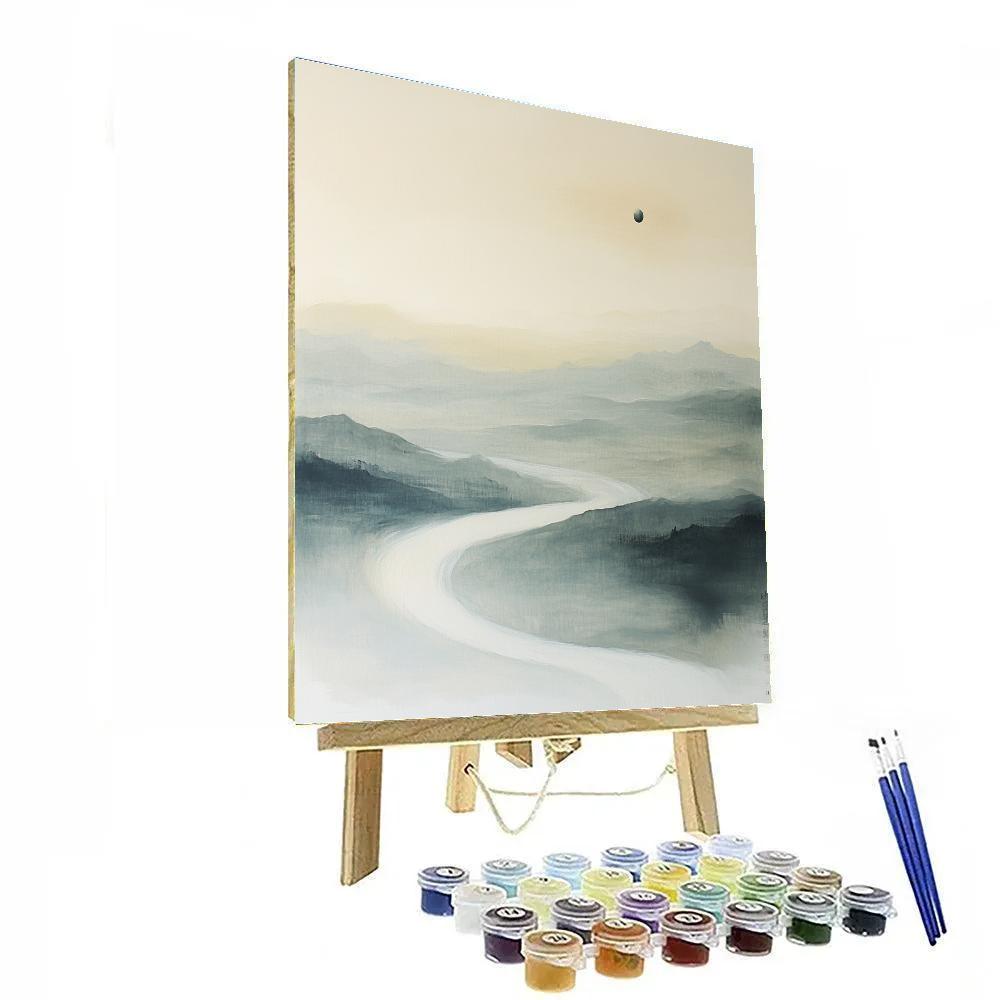 Zhao Mengfu Inspired Lunar Tide Ink Rhythms Painting by numbers kit