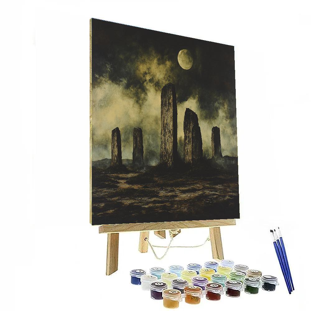 Francisco Goya Inspired Omen Stones Under Greenish Night Number painting