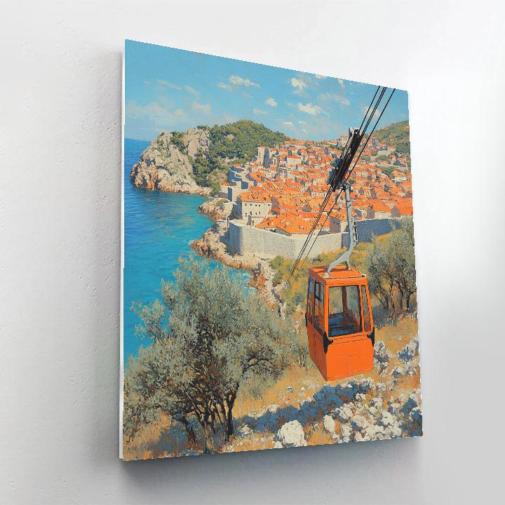 Cable Car Descent To Dubrovnik Old Port Dubrovnik Croatia Number painting