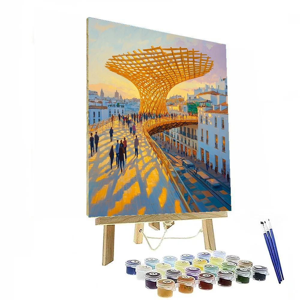 Metropol Parasol At Sunset Seville Spain Numbered painting kits