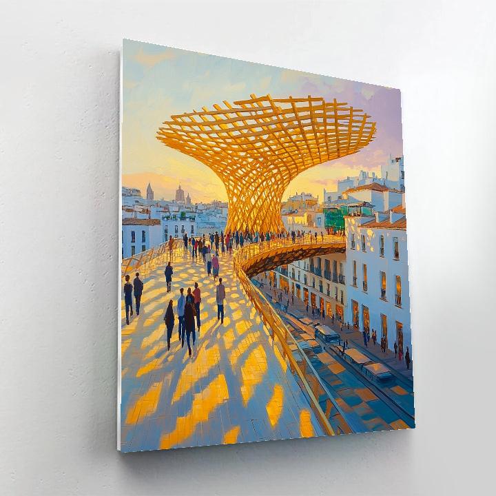 Metropol Parasol At Sunset Seville Spain Numbered painting kits