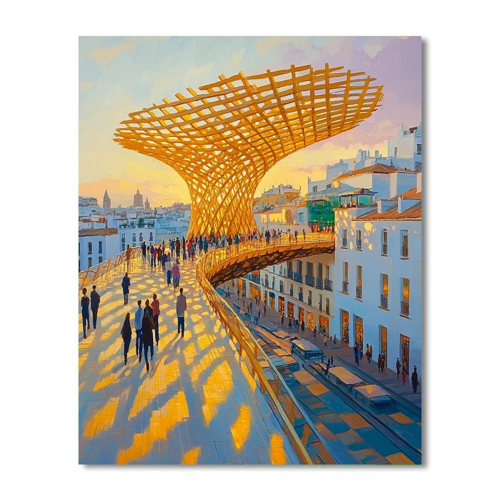 Metropol Parasol At Sunset Seville Spain Numbered painting kits