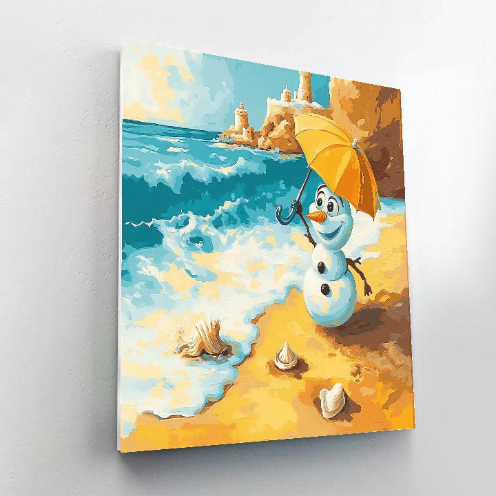 Olaf Sunny Beach Hug Disney paint by color