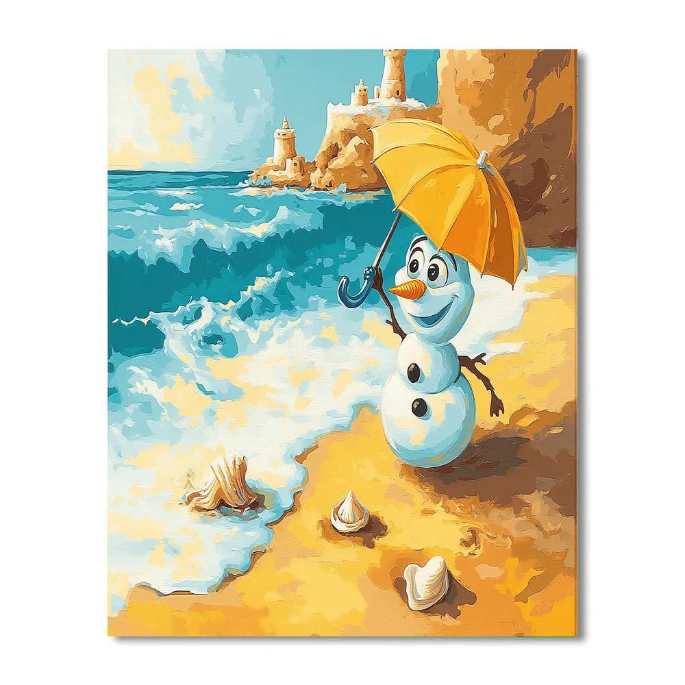 Olaf Sunny Beach Hug Disney paint by color