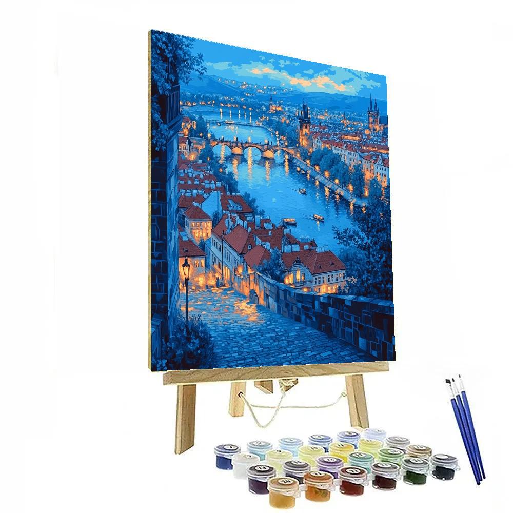 Skyline From Charles Bridge Tower Lookout Prague Czech Republic Paint by numbers kits
