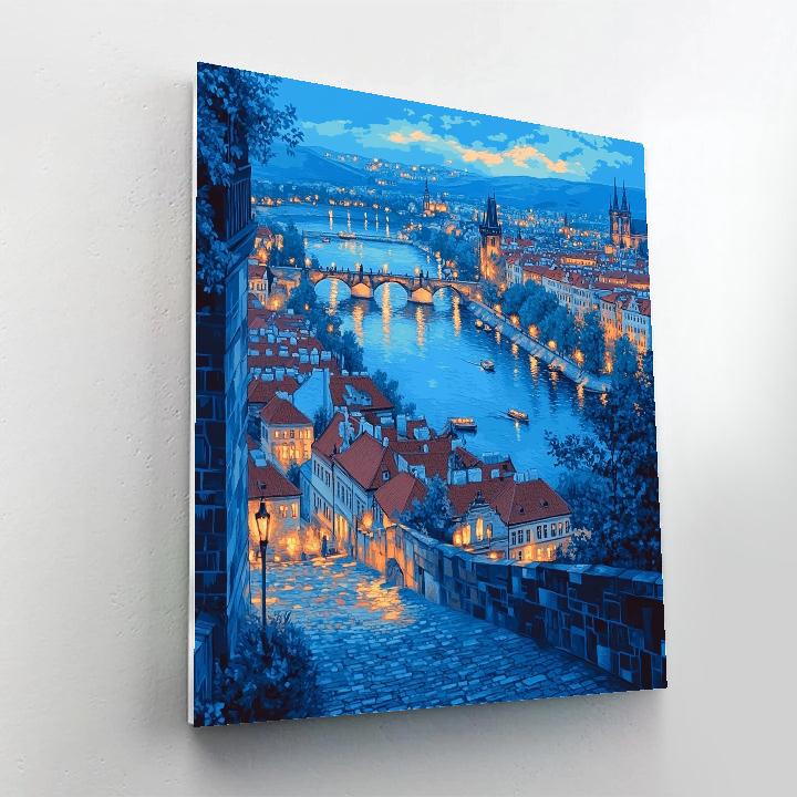 Skyline From Charles Bridge Tower Lookout Prague Czech Republic Paint by numbers kits