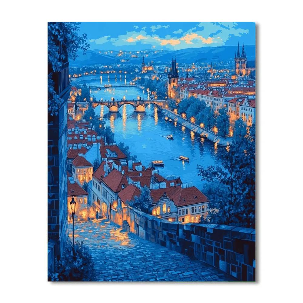 Skyline From Charles Bridge Tower Lookout Prague Czech Republic Paint by numbers kits