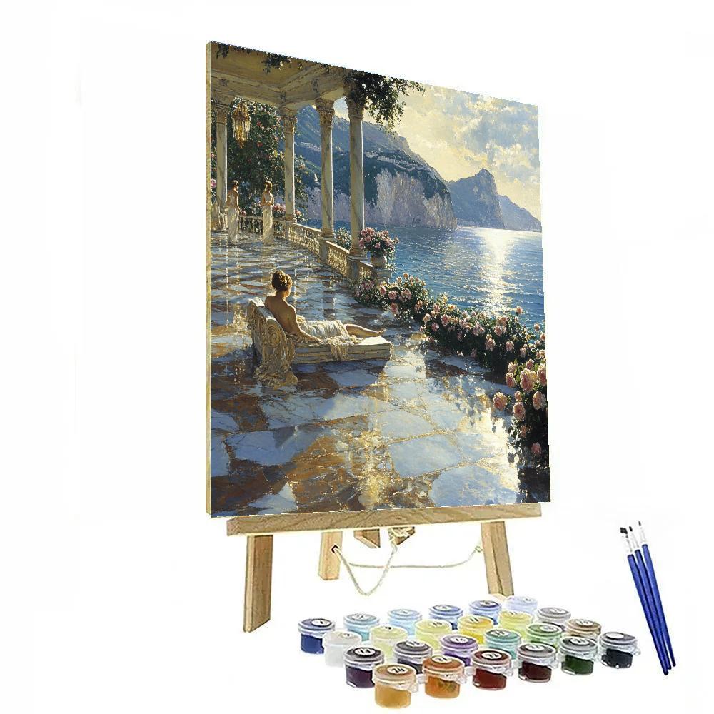 Lawrence Alma Tadema Inspired Marble Terrace Banquet paint by number