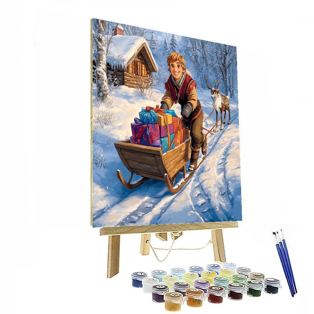 Kristoff Sled Helper Disney paint by color