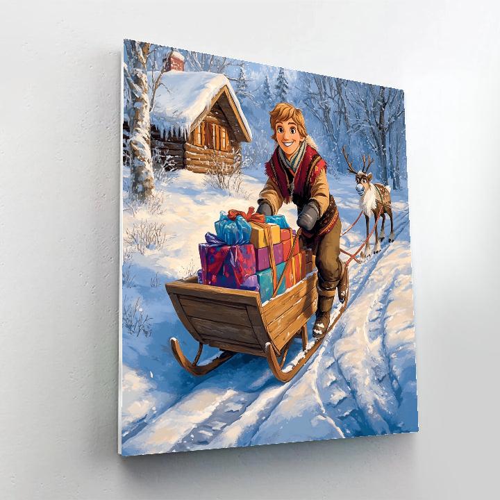 Kristoff Sled Helper Disney paint by color