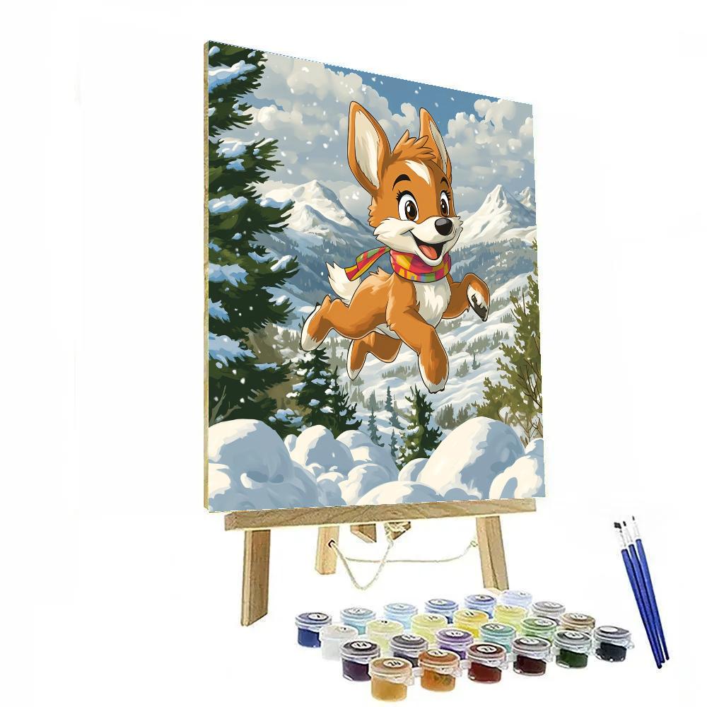 Sven Reindeer Games Snow Disney paint by number