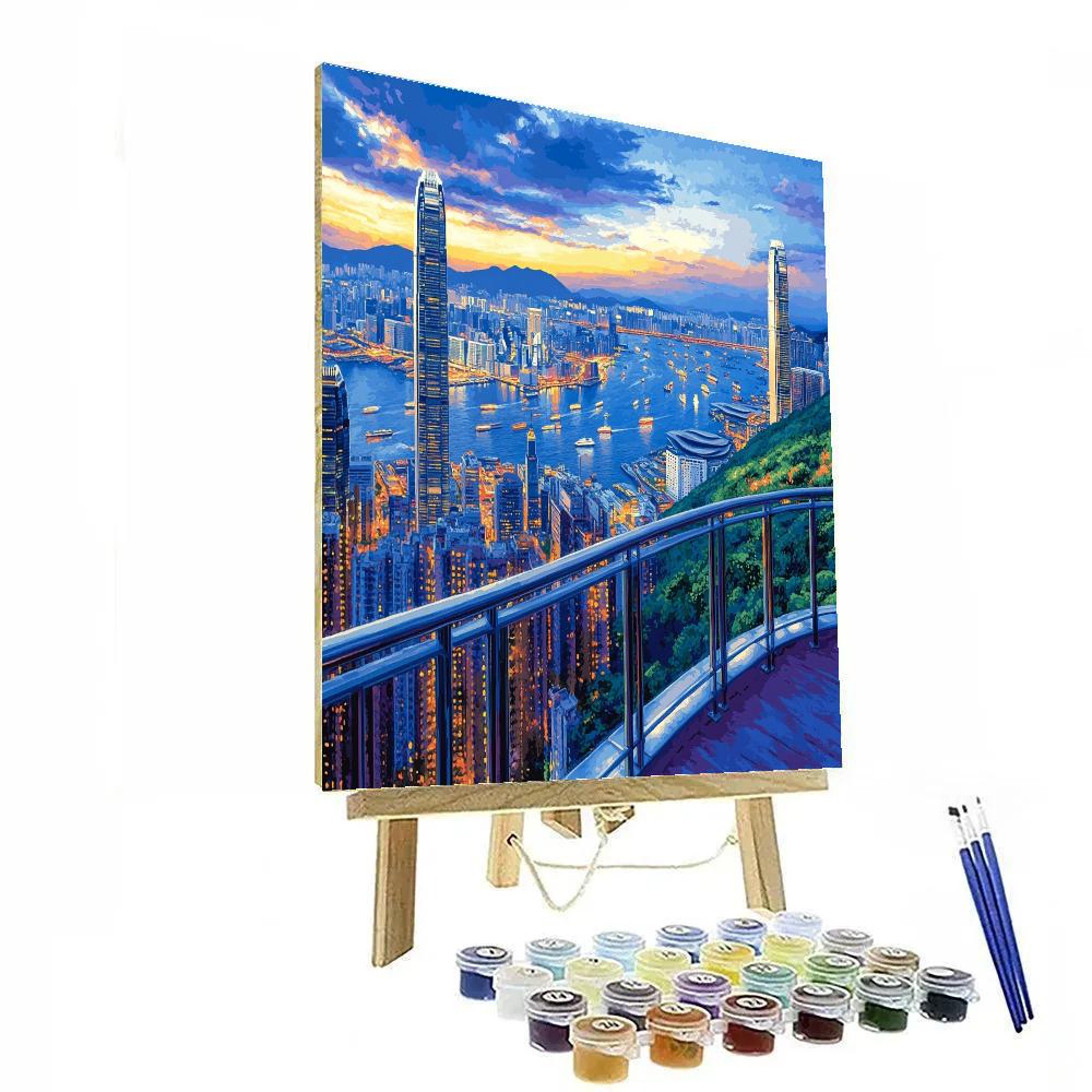 Victoria Harbour View From Sky Terrace 428 Hong Kong China Numbered painting kits