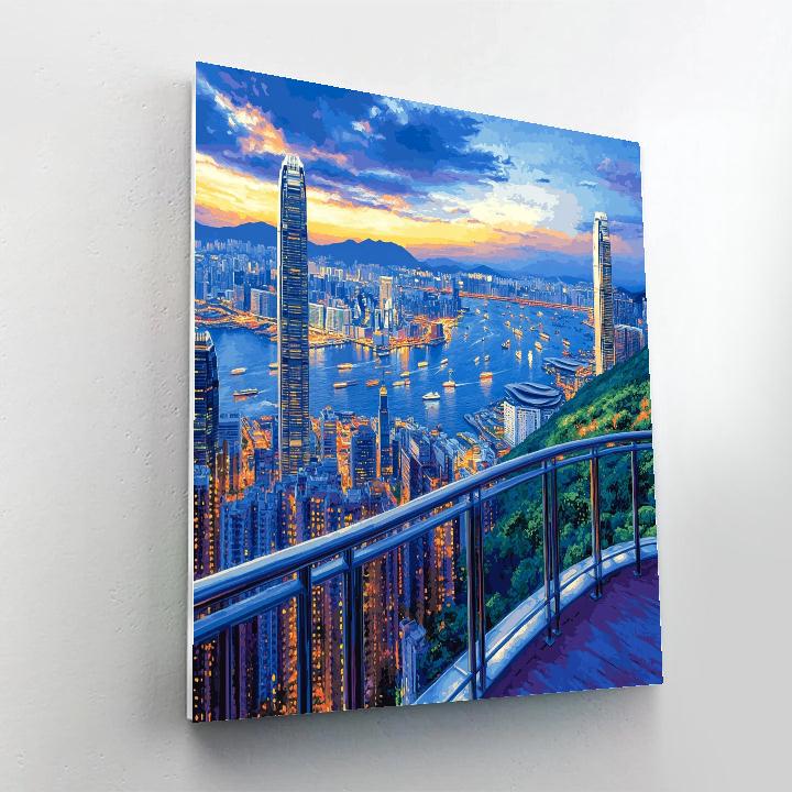 Victoria Harbour View From Sky Terrace 428 Hong Kong China Numbered painting kits