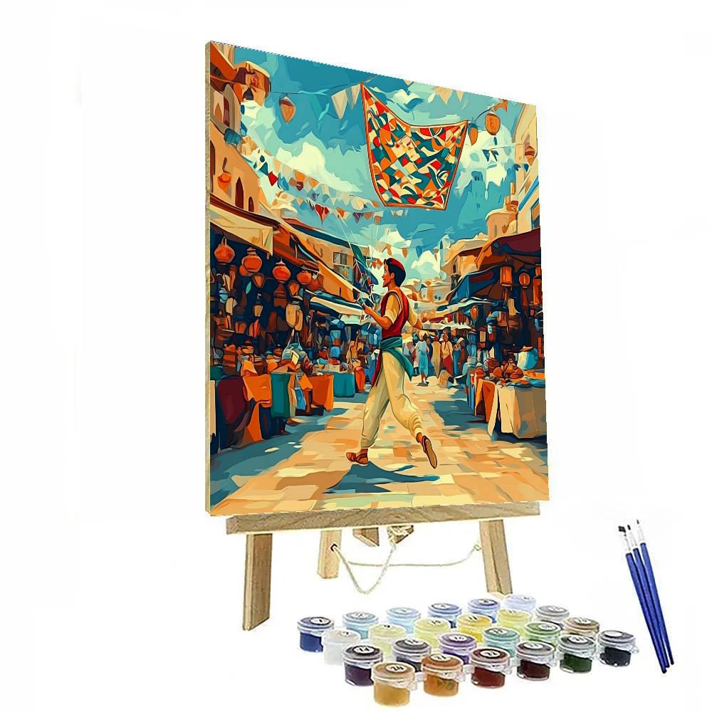 Aladdin Market Kite Chase Disney paint by numbers