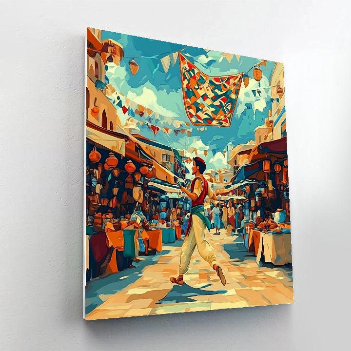 Aladdin Market Kite Chase Disney paint by numbers