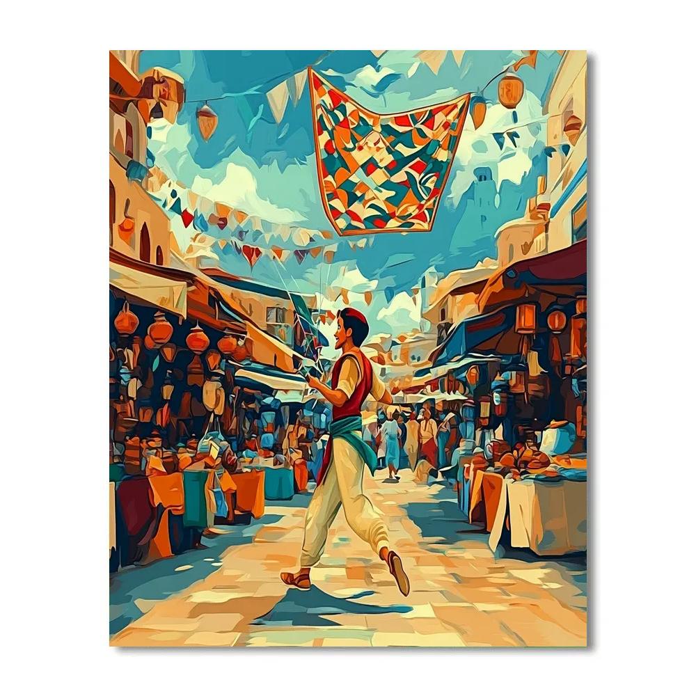 Aladdin Market Kite Chase Disney paint by numbers