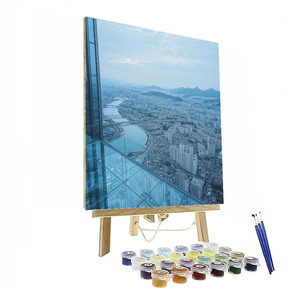 Seoul Skyline From Lotte World Tower Sky Deck Seoul South Korea DIY paint by numbers