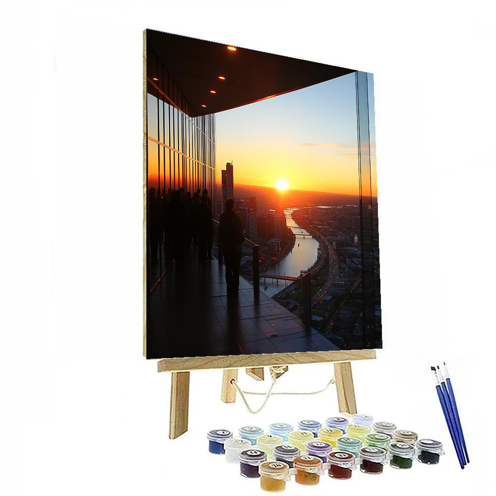 Sunset Over Melbourne From Eureka Skydeck Melbourne Australia Paint by numbers art