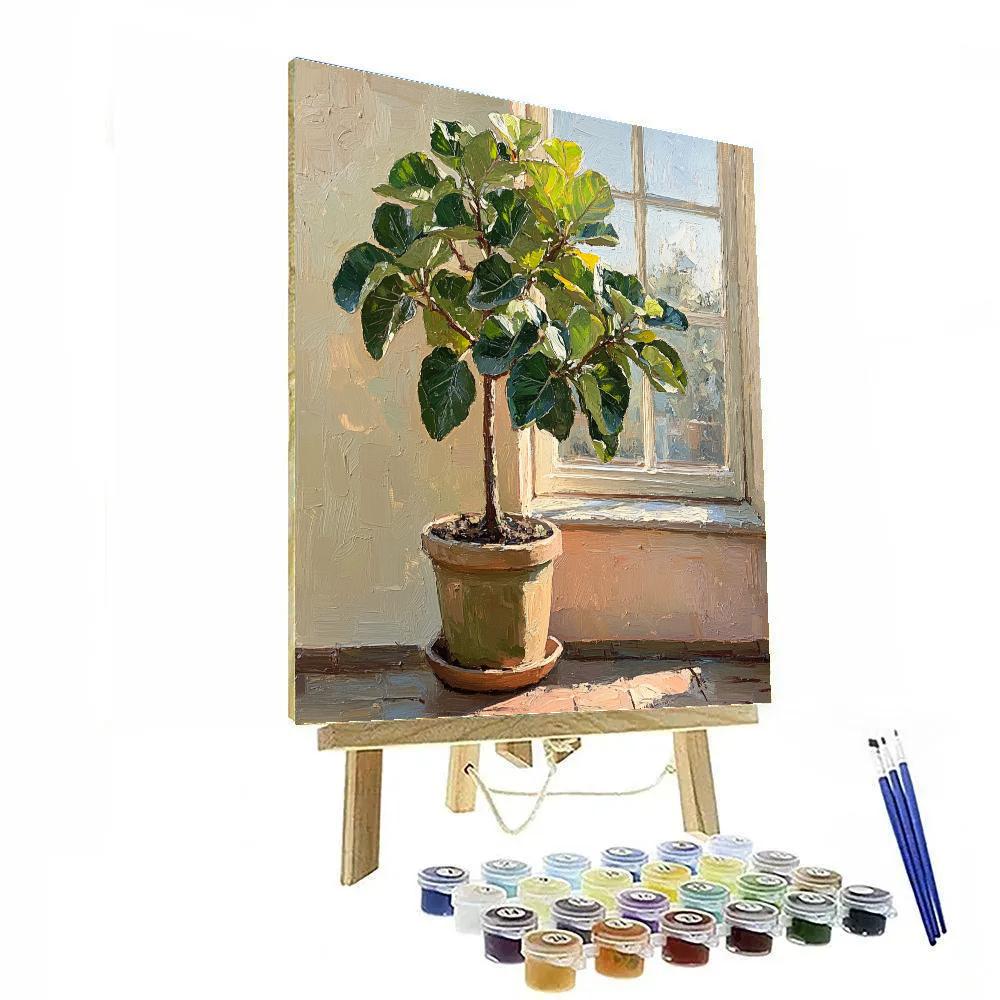 Lucian Freud Inspired Interior Plant Still Life paint by numbers