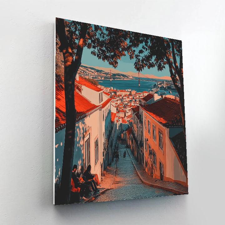 Lisbon Cityscape From Miradouro Da Senhora Do Monte Lisbon Portugal paint by numbers