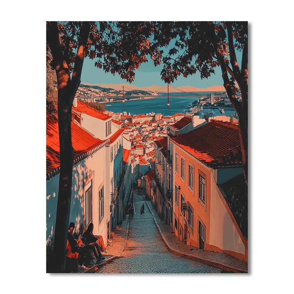 Lisbon Cityscape From Miradouro Da Senhora Do Monte Lisbon Portugal paint by numbers