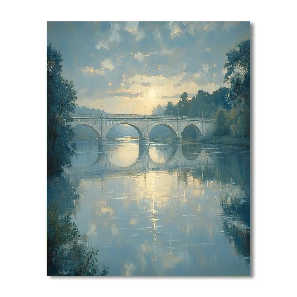 Alfred Sisley Inspired Rainy Bridge paint by number