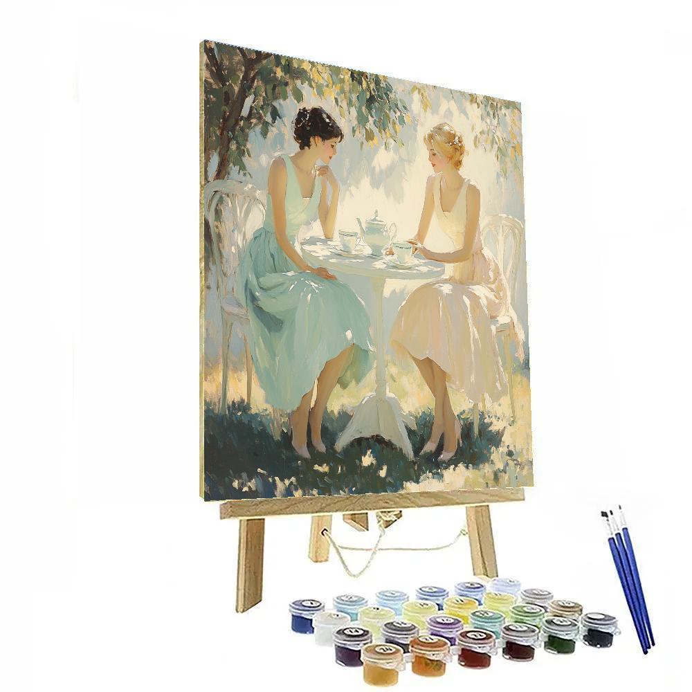 Mary Fairchild MacMonnies Low Inspired Garden Tea paint by number