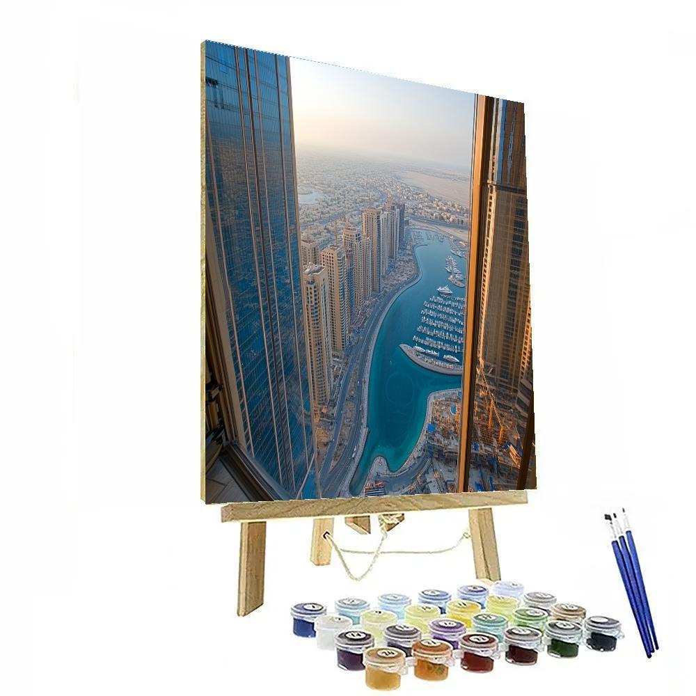 Dubai Marina Skylines From Ain Dubai Ferris Wheel Dubai United Arab Emirates painting number kit