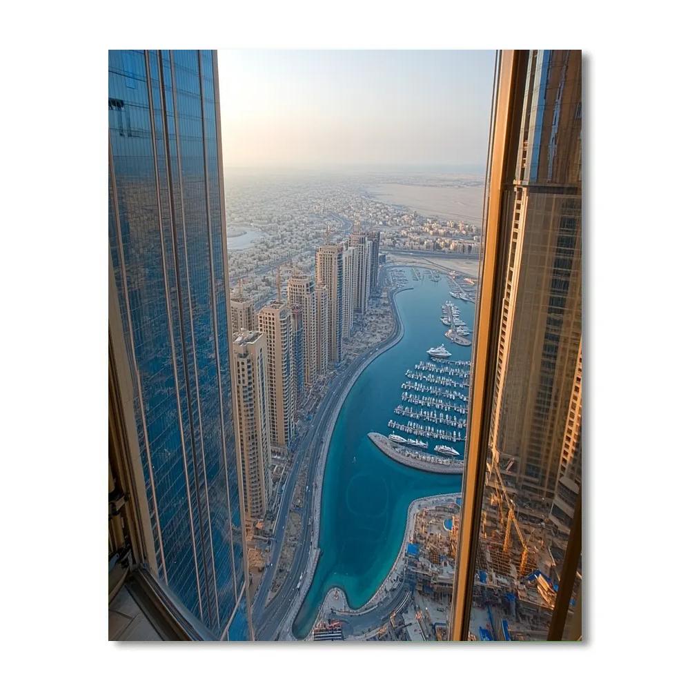 Dubai Marina Skylines From Ain Dubai Ferris Wheel Dubai United Arab Emirates painting number kit
