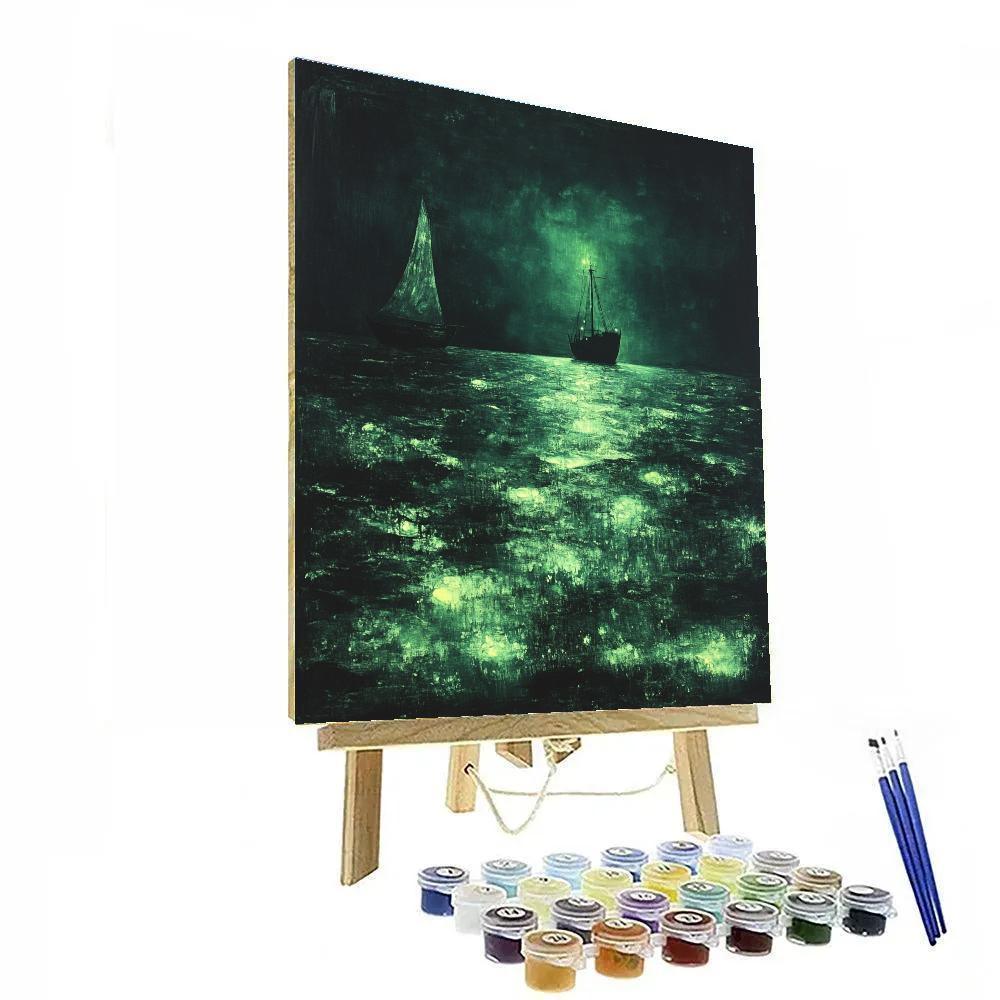 Albert Pinkham Ryder Inspired Moonlit Sea paint by color