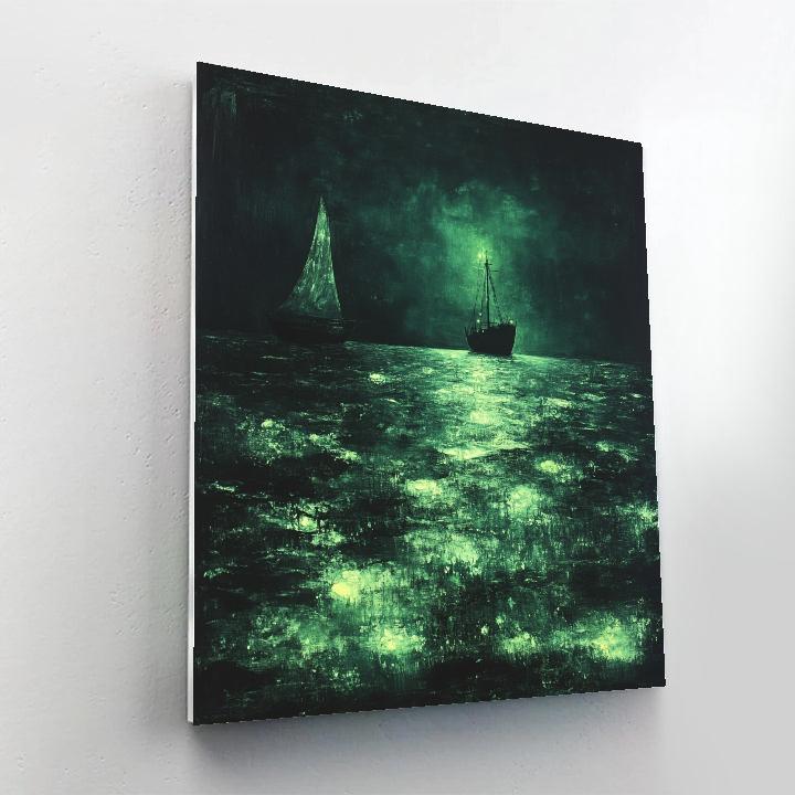 Albert Pinkham Ryder Inspired Moonlit Sea paint by color